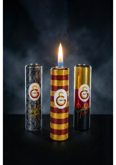 "dekomus Cep Defteri Hediyeli" Lisanslı Galatasaray "tekli" Metal Kılıf Taşlı Çakmak Altın