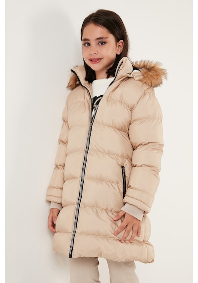 Lela Içi Peluş Astarlı Çıkarılabilir Kapüşonlu Suya Dayanıklı Kız Çocuk Mont 5761910 Bej