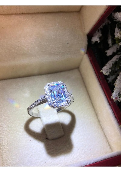 Vog Pırlanta Montür Effective Diamond Baget Evlilik Tektaşı 925 Ayar Gümüş Sevgiliye Eşe Yüzük