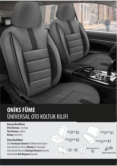 Audi S4 Koltuk Kılıfı Oniks Füme 1 Takım