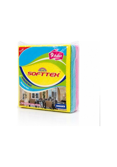 Softtex Renkli Temizlik Bezi 34.5 X 35.5cm 9 Adet Ekonomik Diğer