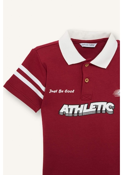 Defacto Oversıze Kısa Kollu Polo Tişört Erkek Bebek G7483a526smbr468 Bordo-br468