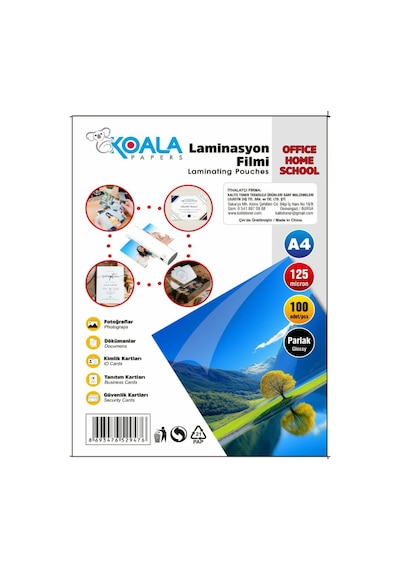 Laminasyon Filmi Parlak A4 125mıc 100lü A4