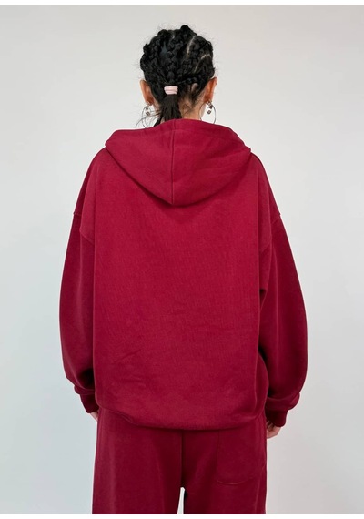 Zaee İnce Kumaş Nakışlı Oversize Premium Zip Hoodie Çok Renkli