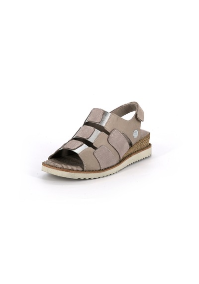 Mammamia D26ys-5035 Kadın Hakiki Deri Günlük Casual Sandalet Krem