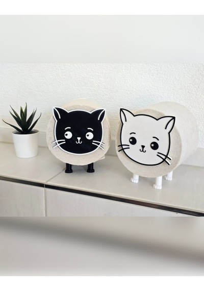 2'li Set Kedi Tuvalet Kağıtlığı Tekli-birden Fazla Al Üst Üste Koy Çok Renkli