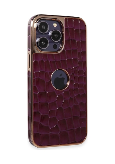 Newface - 599 - Apple iPhone Uyumlu 14 Pro Kılıf Snake Kapak - - Aconcept - Derin Mor