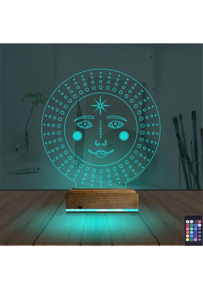 Luvivia Mistik Güneş 3d Lamba - Masa Gece Lambası Şeffaf