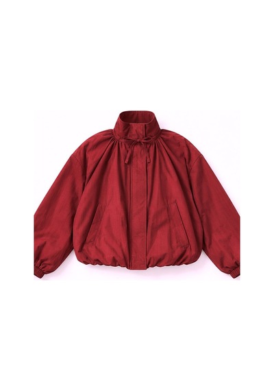 Hiccup Oversize Dik Yakalı Bomber Ceket Kiraz Kırmızısı