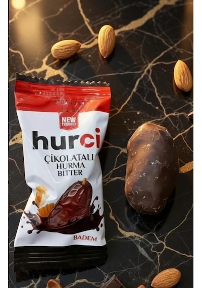 Hurci Bitter Çikolata Kaplı Bademli Hurma 1000 Gr