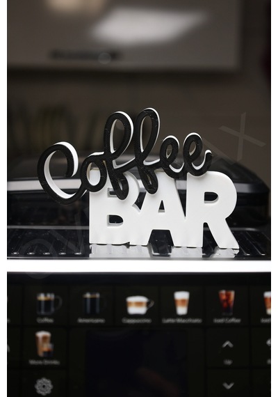 Coffee Bar Dekoratif Yazı - Kahve Köşesi Aksesuarı Siyah Coffee Bar - 836016861