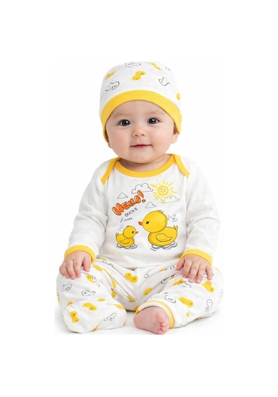 My Baby Kumsal Sevimli Hayvan Karakterli 3lü Bebek Badi Takım 417 Sarı Sarı