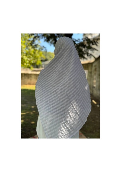 Aldaıyr Adet - Jakarlı Caz Eşarp 120 X120 Pamuk Gri