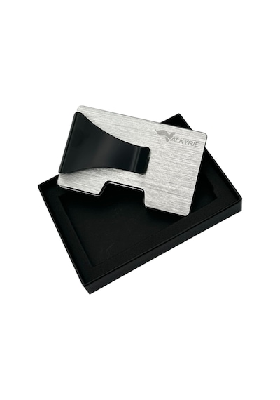 Valkyrie Akıllı Mekanizmalı Minimalist Metal Kartlık Rfıd Korumalı Şık Dayanıklı 15-25 Kart Kapasiteli Cüzdan Kartlık Gri Gri