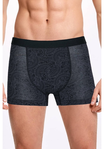 İlke İç Giyim Erkek Şal Desen Modal Boxer Standart Siyah