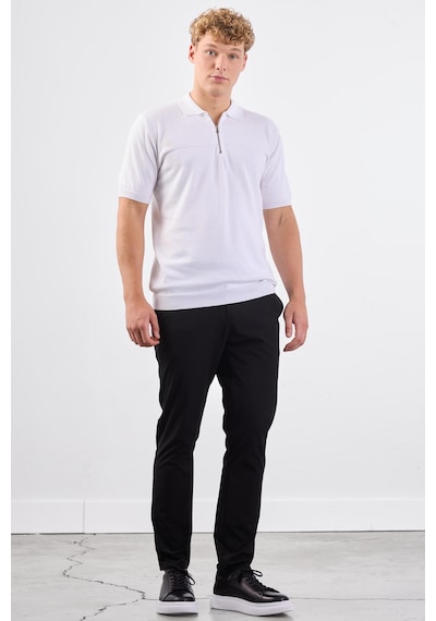 Dufy Beyaz Örgü Erkek Triko - Slim Fit Beyaz