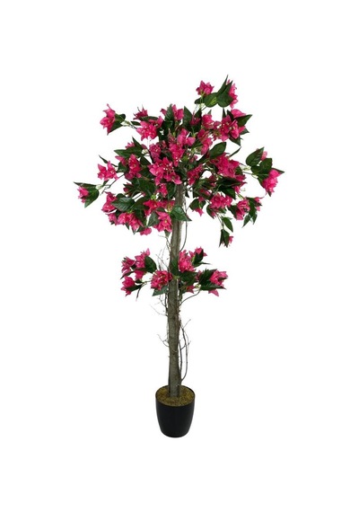 Yapay Ağaç Fuşya Begonvil Ağacı 120Cm Doğal Salex Dallı 2Katlı
