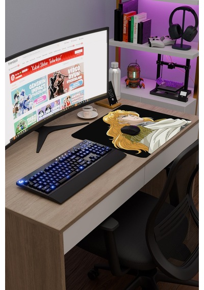 Ginga Eiyuu Densetsu Anime V1 - 48x40 Xl Gaming Kauçuk Kaymaz Taban Mouse Pad Fare Altlığı