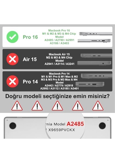 Klasse Macbook Pro 16.2 İnç 2021-2023 M1-m2-m3-m4 Çip İle Uyumlu Şeffaf Dayanıklı Koruyucu Kılıf, Ultra İnce Kab Diğer