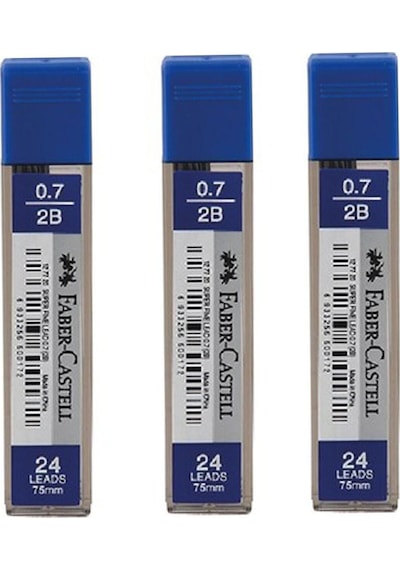 Faber Castell Faber Castel 2B 0.7 Mm 24 Kalem Ucu 60 Mm 3 Adet