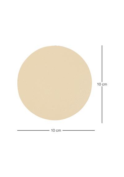 Home Wave 4'lü Bej/taş Renk Suni Deri Bardak Altlığı Ø 10 Cm Bej