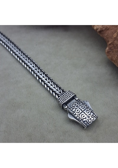 925 Ayar Gümüş Yeni Model Erkek Bileklik 5.5 Mm 925 Ayar Gümüş Yeni Model Erkek Bileklik 5.5 Mm