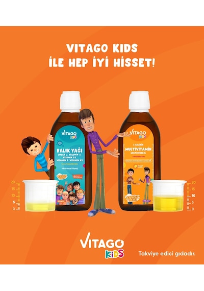 Vitago Kids Balık Yağı 150 ML + Multivitamin Şurup 150 ML