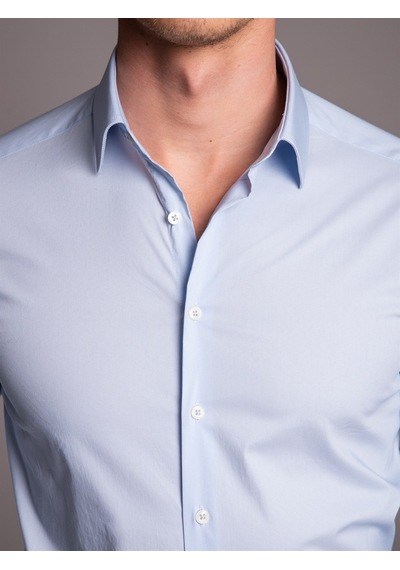 Dufy Açık Mavi Erkek Ekstra Slim Fit Klasik Yaka Uzun Kol Gömlek - 36222 Mavi