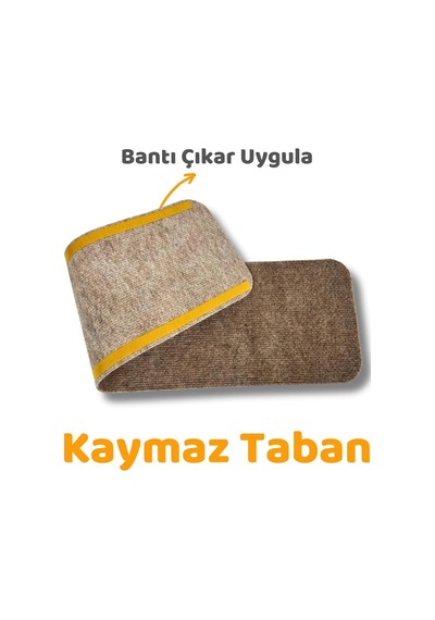Merdiven Halısı Basamak Halısı Keçe Kaymaz Taban Kendinden Yapışkanlı Paspas Halıfleks 1 Adet Devetüyü Çok Renkli