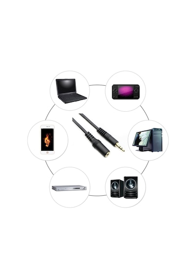 5 Metre 3.5mm Stereo Uzatma Kablosu Aux Extansion Dişi Erkek