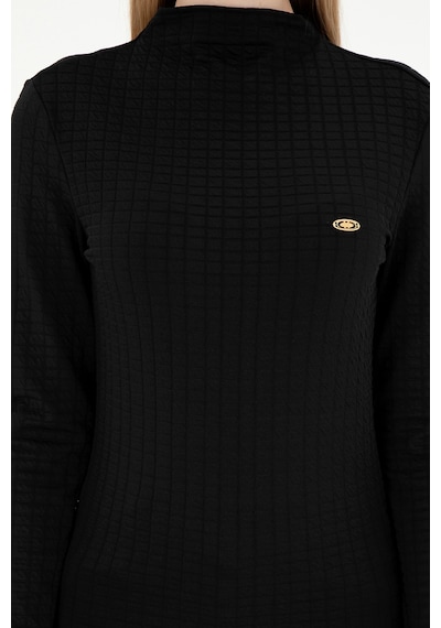 U.S. Polo Assn. Kadın Siyah Dik Yaka Sweatshırt 50292421-VR046