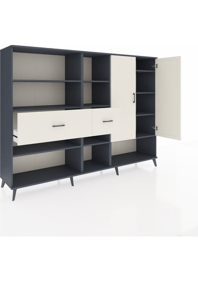 Hyperion Dolap 10 Raflı 2 Çekmeceli 2 Kapaklı 220x44x163 Antrasit Antrasit-aytaşı Hyperion Dolap 10 Raflı 2 Çekmeceli 2 Kapaklı 220x44x163 Antrasit Antrasit-aytaşı