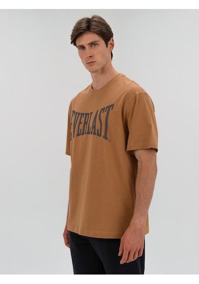 Everlast Ever Classics Comfort Logo Koyu Bej Erkek Tişört Bej
