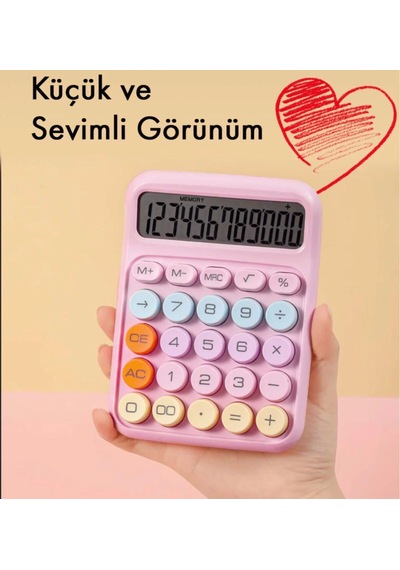 İtalyano Renkli Hesap Makinesi 124-Pembe