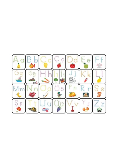 Türkçe Alfabe Tablosu Alfabe Harfleri Kağıt Tahta Ilkokul Eğitim Yazı Tahtası Kalem 105x70 Cm Genel