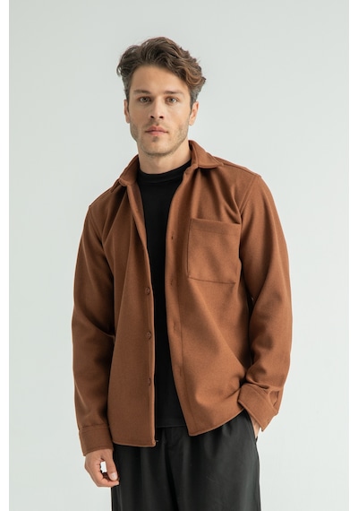 Redline Erkek Regular Fit Kışlık Kaşe Gömlek Kahve