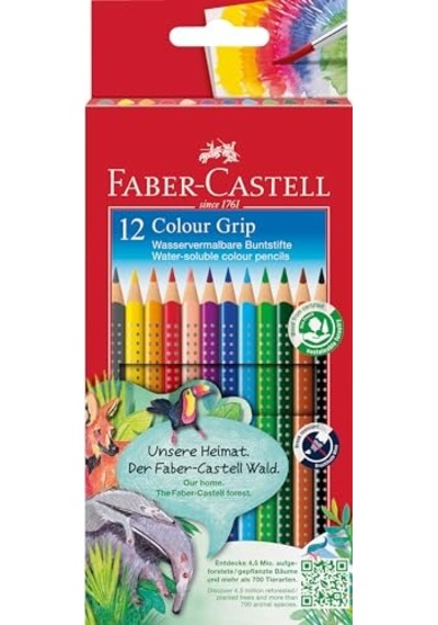 Faber-castell Grip 2001 Boya Kalemi, Karton Kutu, 12 Renk 124-Pembe