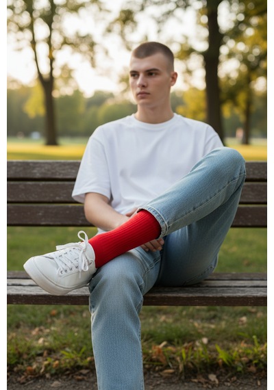 Socks Stores 6 Çift Unisex Renkli Pamuklu Soket Çorap - Renkli Tenis Boy Çorap Kırmızı