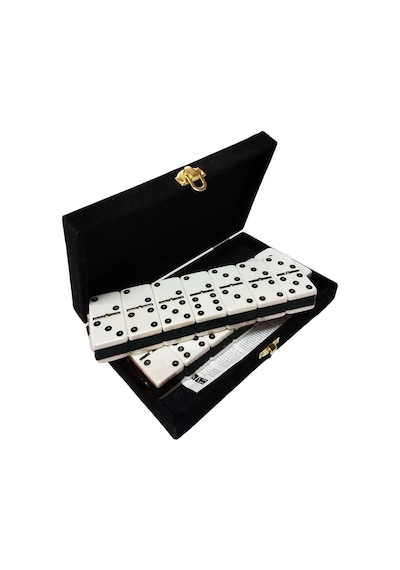 Orta Boy Çantalı Seramik Kemik Domino Taşı Seti