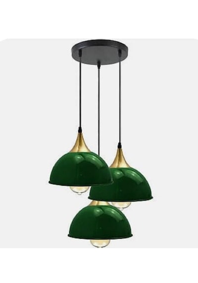 Mylights Retro Rustik Metal Endüstriyel Banker Yeşil Üçlü Sarkit