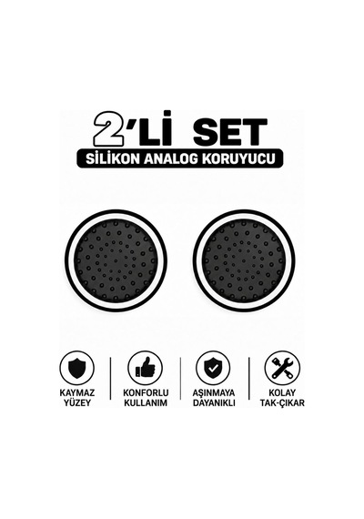 2 Adet Analog Koruyucu Silikon Kılıf Topuz Koruma Ps4 Ps5 Xbox One 360 Series Sx Switch Pro Uyumlu Beyaz