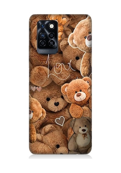 İnfinix Note 10 Pro Uyumlu Aşk Ve Sevimli Ayılar Desenli Silikon Kılıf