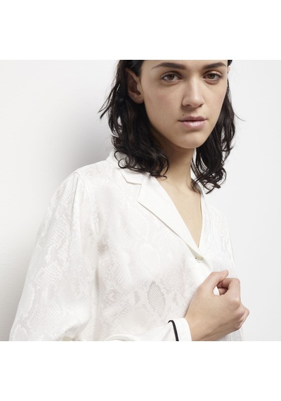 The Kooples Kadın Desenli Beyaz Saten Gömlek