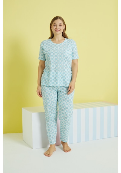 Siyah İnci Curve Büyük Beden Battal Boy Örme Pijama Takımı 24103614 Çok Renkli Siyah İnci Curve Büyük Beden Battal Boy Örme Pijama Takımı 24103614 Çok Renkli