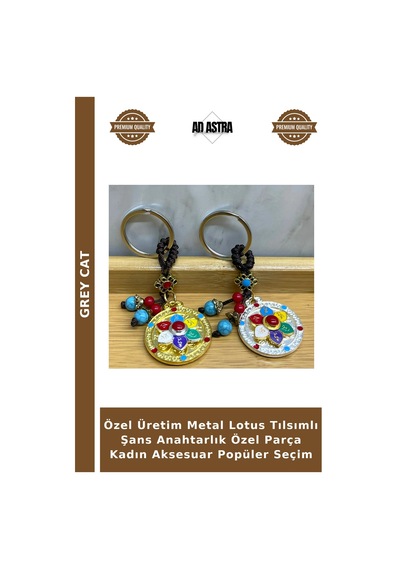 Özel Üretim Metal Lotus Tılsımlı Şans Anahtarlık Özel Parça Kadın Aksesuar Popüler Seçim