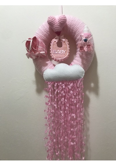 Örgü Kapı Süsü Pembe