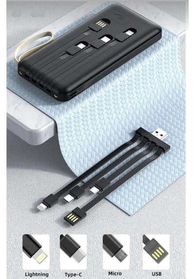 Powerbank Taşınabilir Şarj Cihazı Batarya 20.000 Mah Işıklı siyah
