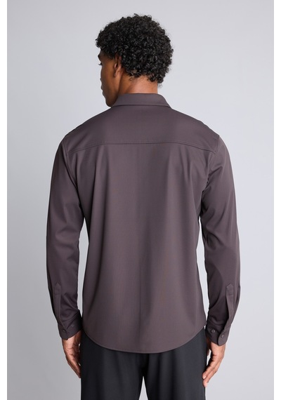Defacto Slim Fit Klasik Yaka Uzun Kollu Gömlek H8154ax26aubn337 Kahve-bn337
