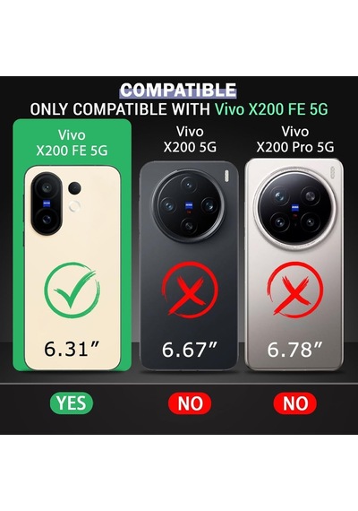 Caseonn Vivo X200 Fe Kılıf Sürgülü Kamera Korumalı Yüzüklü Mıknatıslı Tank Kapak Lacivert