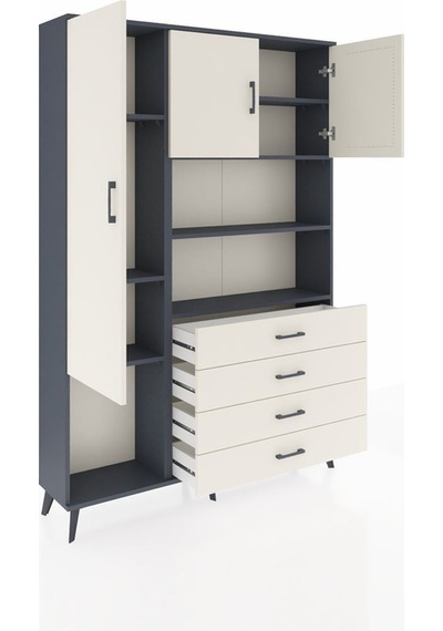 Arges Dolap 7 Raflı 4 Çekmeceli 3 Kapaklı 132x30x195 Antrasit-aytaşı/aytaşı Aytası/aytası Arges Dolap 7 Raflı 4 Çekmeceli 3 Kapaklı 132x30x195 Antrasit-aytaşı/aytaşı Aytası/aytası